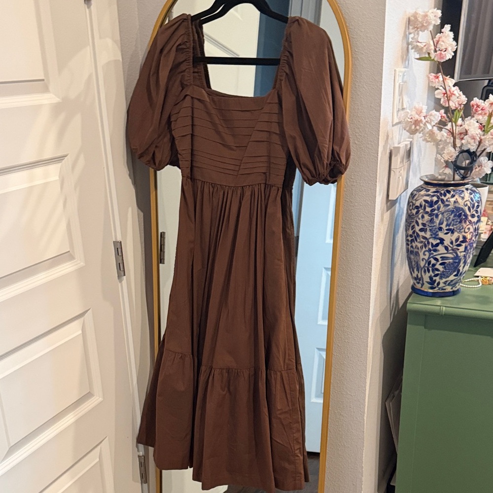 Abercrombie and Fitch Brown Puff Sleeve Dress sz XS